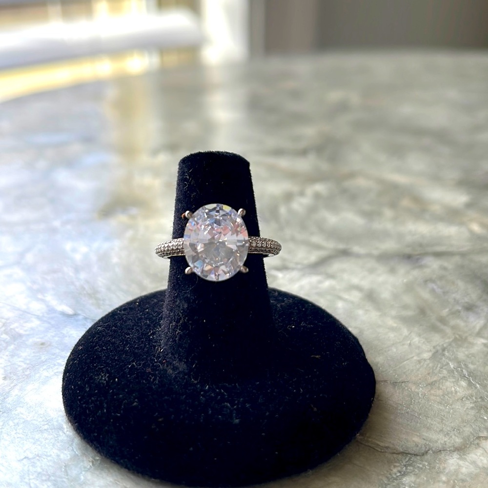 Sterling and white sapphire ring